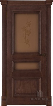 Дверь Барселона (широкий фигурный багет) Дуб Brandy Остекленная
