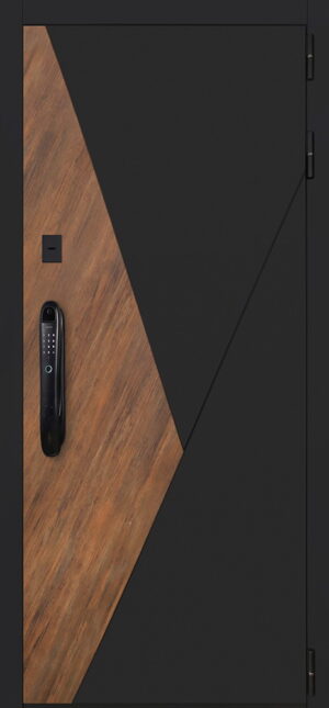 Стальная дверь Plata с зеркалом биометрический замок Smart lock DZ 888 2050x960 110кг